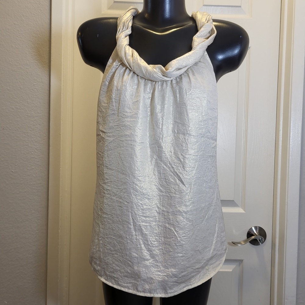 Ann Taylor Loft Women's Size Small Top Metallic Gold‎ Sleeveless Tops/Blouse